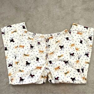 LL Bean Flannel Sleep Pants Puppy Dog Golden Retriever Chocolate Lab PJ Lounge